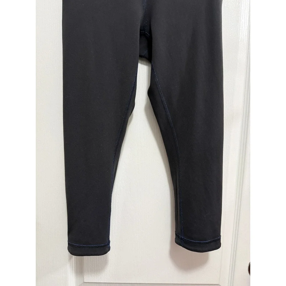 Lululemon Wunder Under Crop Reversible Leggings Black Electric Blue Size 6 - Picture 12 of 16